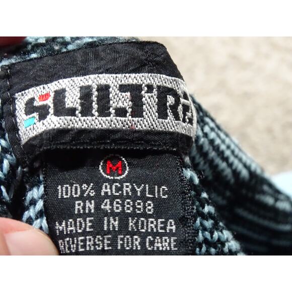 Vtg 80s/90s Sliltra Oversized Black & Teal Geometric Knit Boat Neck Sweater Med - Picture 7 of 10